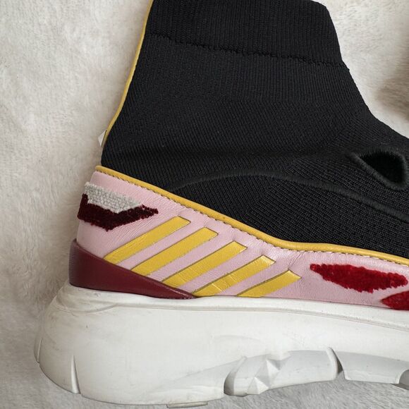 Valentino Garavani Rockstud Shoes Cut Out Sock Sneakers Colorful Artsy Size 35.5 - Picture 9 of 11